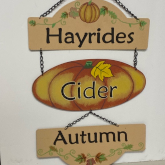 Vintage metal double view wall plaque Autumn /Christmas - Picture 2 of 9